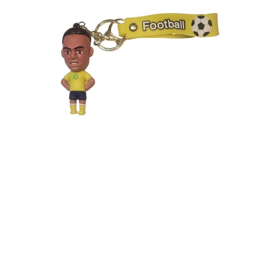 Brazil Soccer Player #10 Keychain Football Silicone Strap Bag Charm